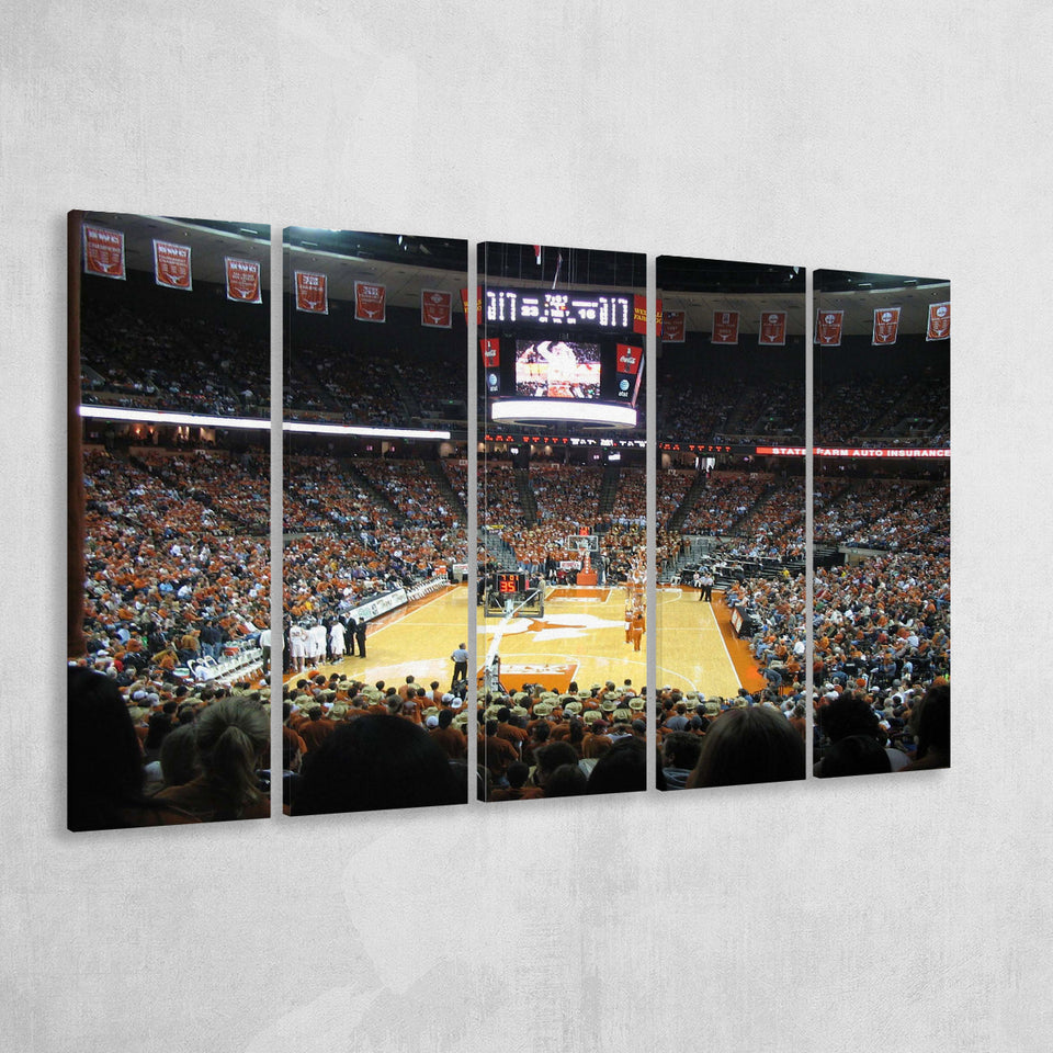 Texas Longhorns Stadium Canvas Prints Frank Erwin Center Wall Art,Multi Panels B,Sport Stadium Art Prints, Fan Gift