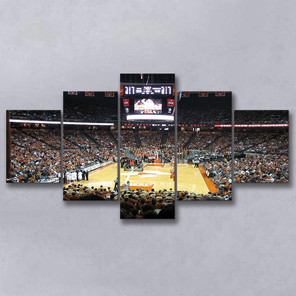 Texas Longhorns Stadium Canvas Prints Frank Erwin Center Wall Art,Multi Panels,Sport Stadium Art Prints, Fan Gift