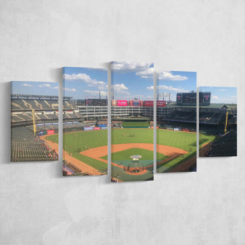 Texas Rangers Stadium Canvas Prints Globe Life Field Wall Art,Multi Panels,Sport Stadium Art Prints, Fan Gift