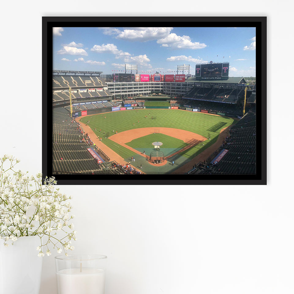 Texas Rangers Stadium Framed Canvas Prints Globe Life Field Wall Art,Sport Stadium Art Prints, Fan Gift