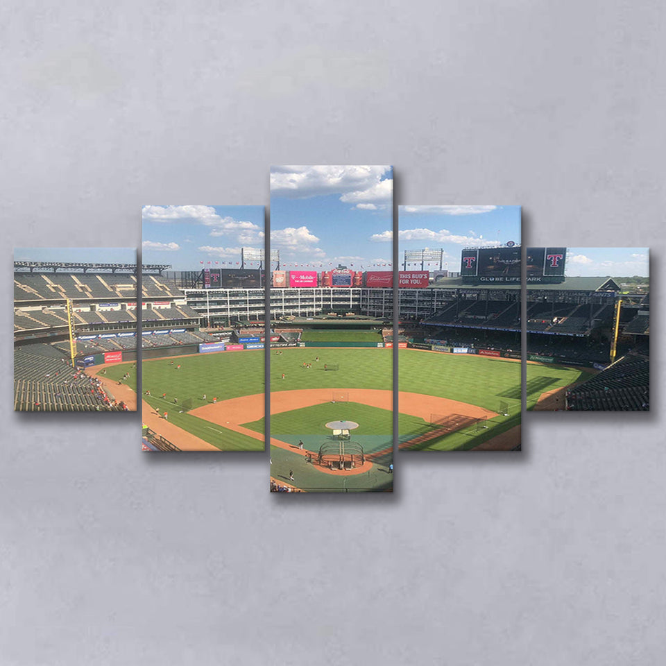 Texas Rangers Stadium Canvas Prints Globe Life Field Wall Art,Multi Panels,Sport Stadium Art Prints, Fan Gift