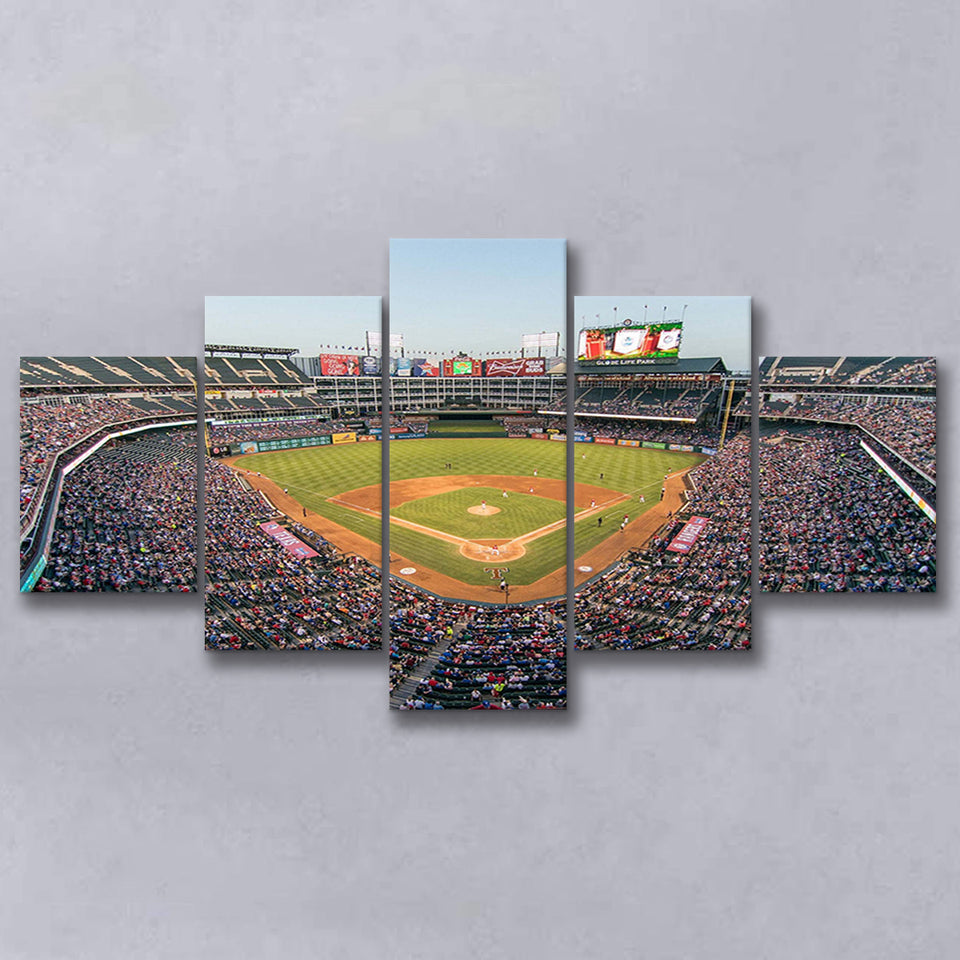 Texas Rangers Stadium Canvas Prints Globe Life Field Wall Art,Multi Panels,Sport Stadium Art Prints, Fan Gift