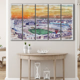 Texas Tech Red Raiders Jones ATT Stadium Watercolor, 5 Pieces B, Multi Panel Canvas Prints Wall Art Decor