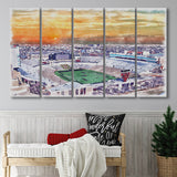 Texas Tech Red Raiders Jones ATT Stadium Watercolor, 5 Pieces B, Multi Panel Canvas Prints Wall Art Decor