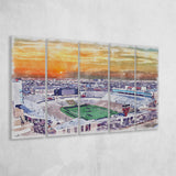 Texas Tech Red Raiders Jones ATT Stadium Watercolor, 5 Pieces B, Multi Panel Canvas Prints Wall Art Decor