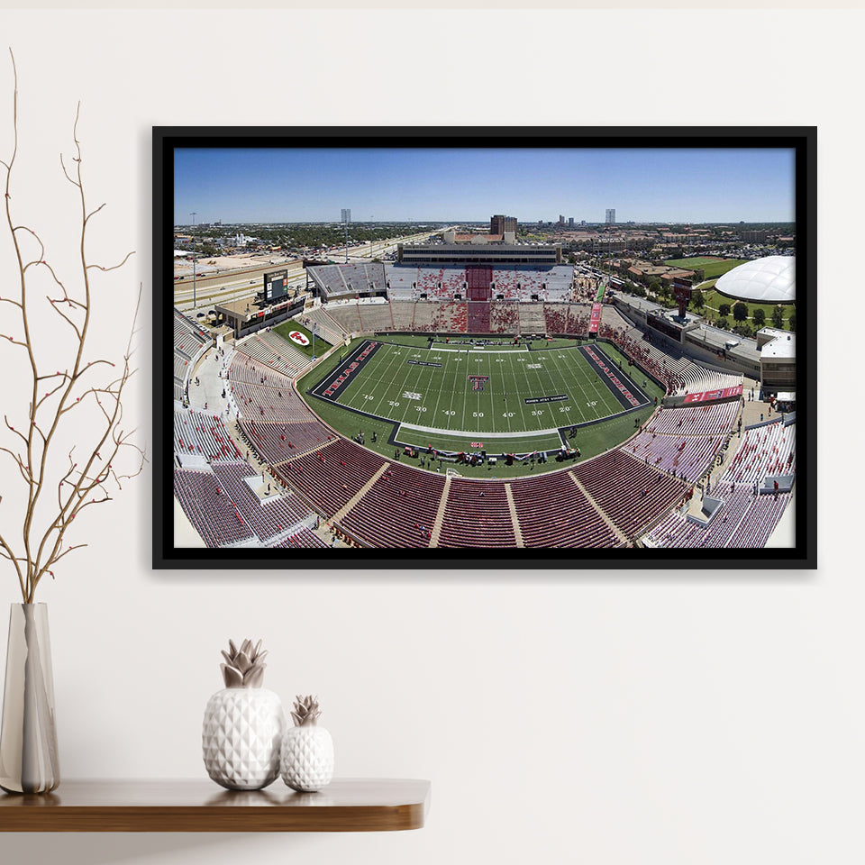 Texas Tech Red Raiders Framed Canvas Prints Wall Art Jones ATT,Sport Stadium Art Prints, Fan Gift