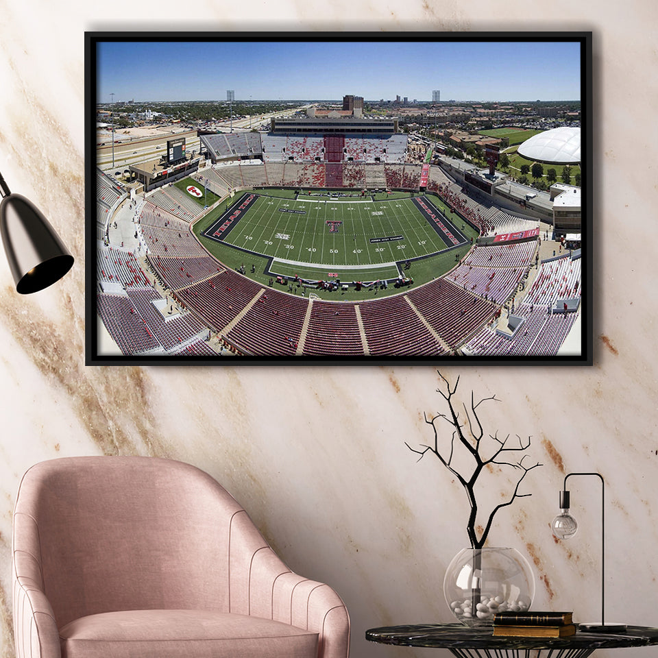 Texas Tech Red Raiders Framed Canvas Prints Wall Art Jones ATT,Sport Stadium Art Prints, Fan Gift
