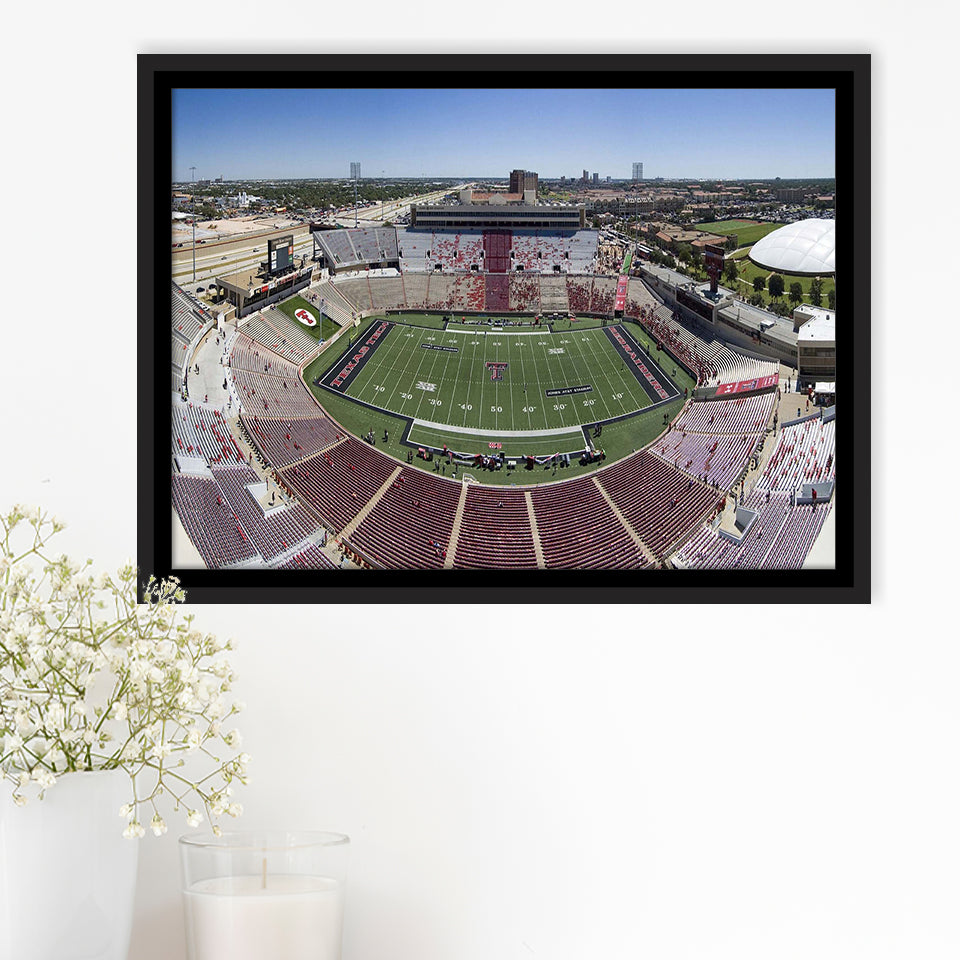 Texas Tech Red Raiders Framed Canvas Prints Wall Art Jones ATT,Sport Stadium Art Prints, Fan Gift