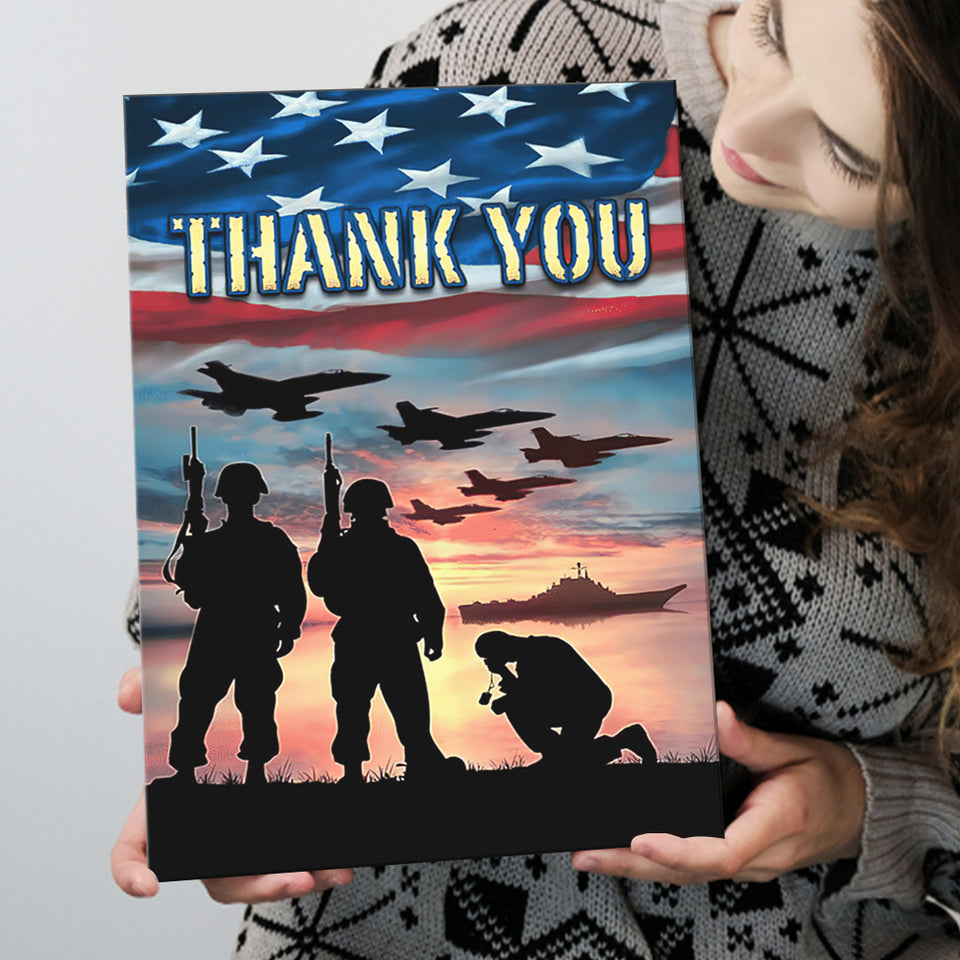 Thank All Veterans Matte Canvas Vintage Canvas Prints Wall Art - Painting Canvas, Wall Decor, For Sale, Home Decor