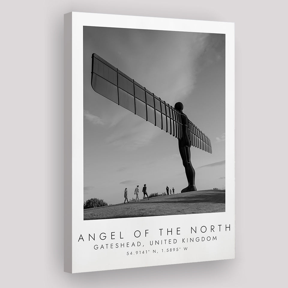 The Angel Of The North, Gateshead England Black And White Art Canvas Prints Wall Art Home Decor