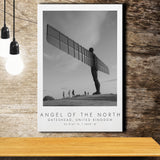 The Angel Of The North, Gateshead England Black And White Art Canvas Prints Wall Art Home Decor