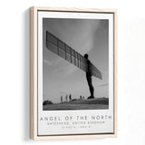 The Angel Of The North, Gateshead England Black And White Art Framed Canvas Prints Wall Art Home Decor, Floating Frame