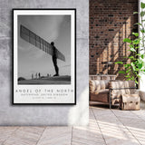 The Angel Of The North, Gateshead England Black And White Art Framed Canvas Prints Wall Art Home Decor, Floating Frame