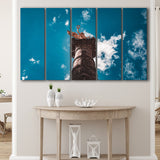 The Angel of Independence in Mexico City, Mexico Skyline 5 Panels B,Large Canvas,Canvas Prints Wall Art Home Decor