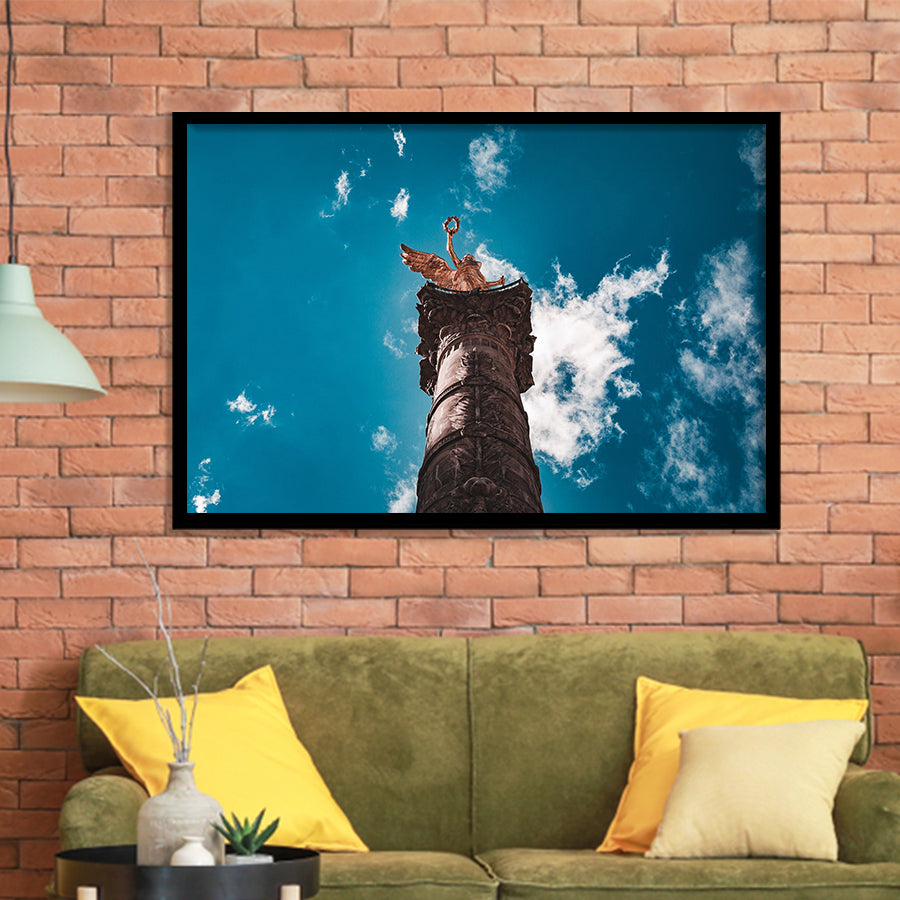 The Angel of Independence in Mexico City, Mexico Skyline Framed Art Prints Wall Art Decor,Black Frame, Ready to hang