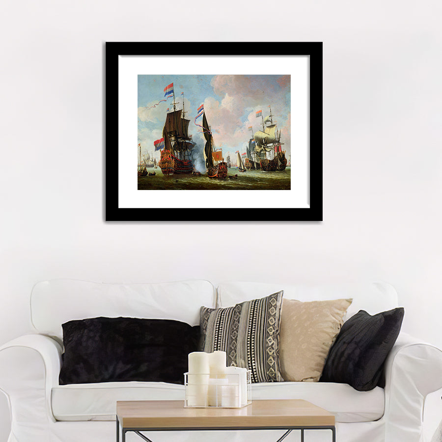 The Arrival Of Michiel Adriaanszoon De Ruyter 1607 76 In Amsterdam Wall Art Print - Framed Art, Framed Prints, Painting Print