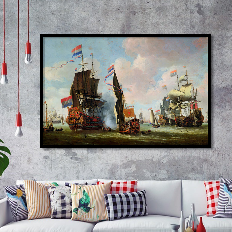 The Arrival Of Michiel Adriaanszoon De Ruyter 1607 76 In Amsterdam Framed Art Prints Wall Decor - Painting Art, Framed Picture, Home Decor