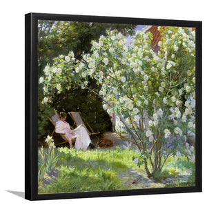 The Artist's Wife in the Garden at Skagen-Forest art, Art print, Plexiglass Cover