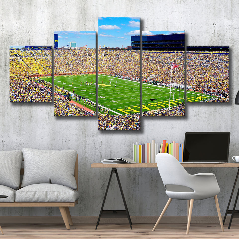 The Big House Wall Art Michigan Stadium Canvas Prints,Multi Panels,Sport Stadium Art Prints, Fan Gift