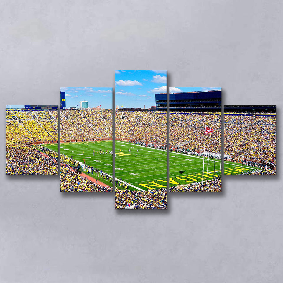 The Big House Wall Art Michigan Stadium Canvas Prints,Multi Panels,Sport Stadium Art Prints, Fan Gift