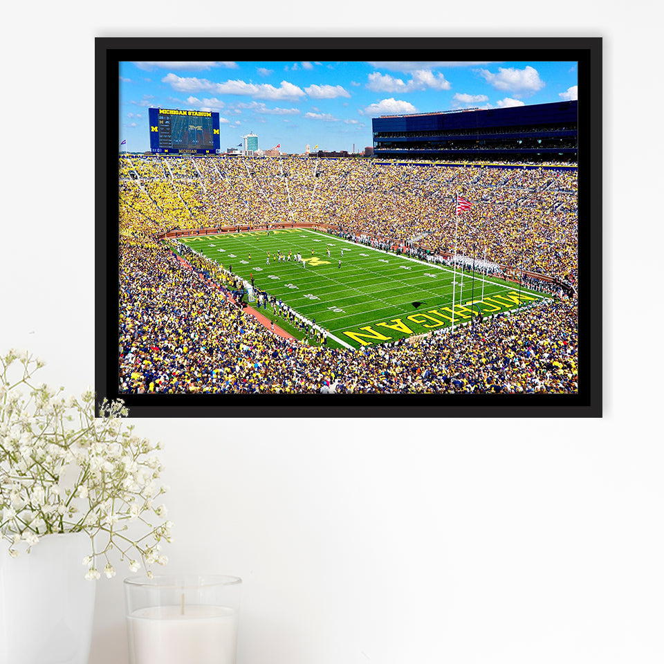 The Big House Wall Art Michigan Stadium Framed Canvas Prints,Sport Stadium Art Prints, Fan Gift