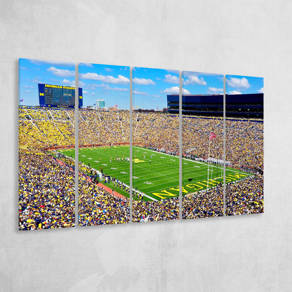 The Big House Wall Art Michigan Stadium Canvas Prints,Multi Panels B,Sport Stadium Art Prints, Fan Gift