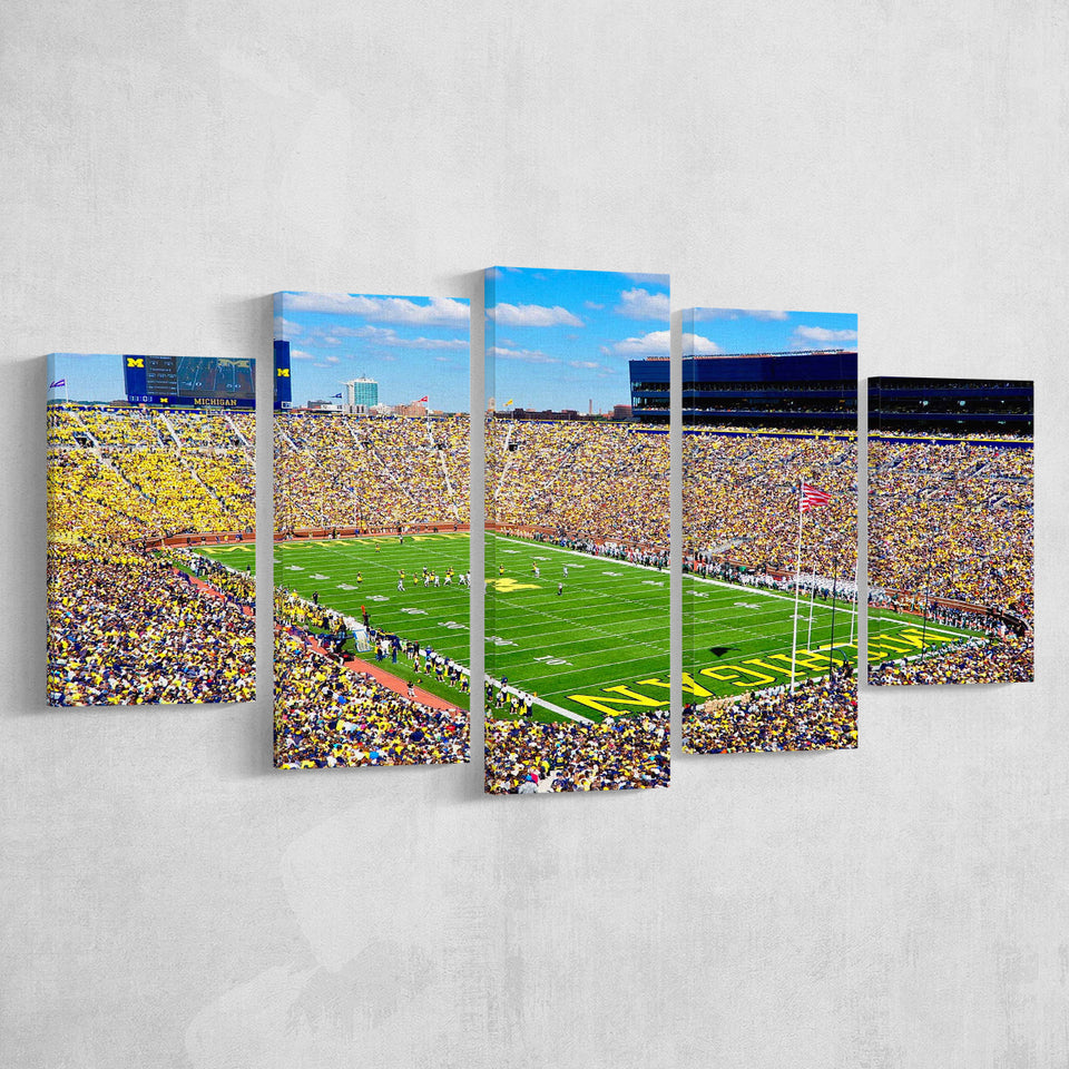 The Big House Wall Art Michigan Stadium Canvas Prints,Multi Panels,Sport Stadium Art Prints, Fan Gift