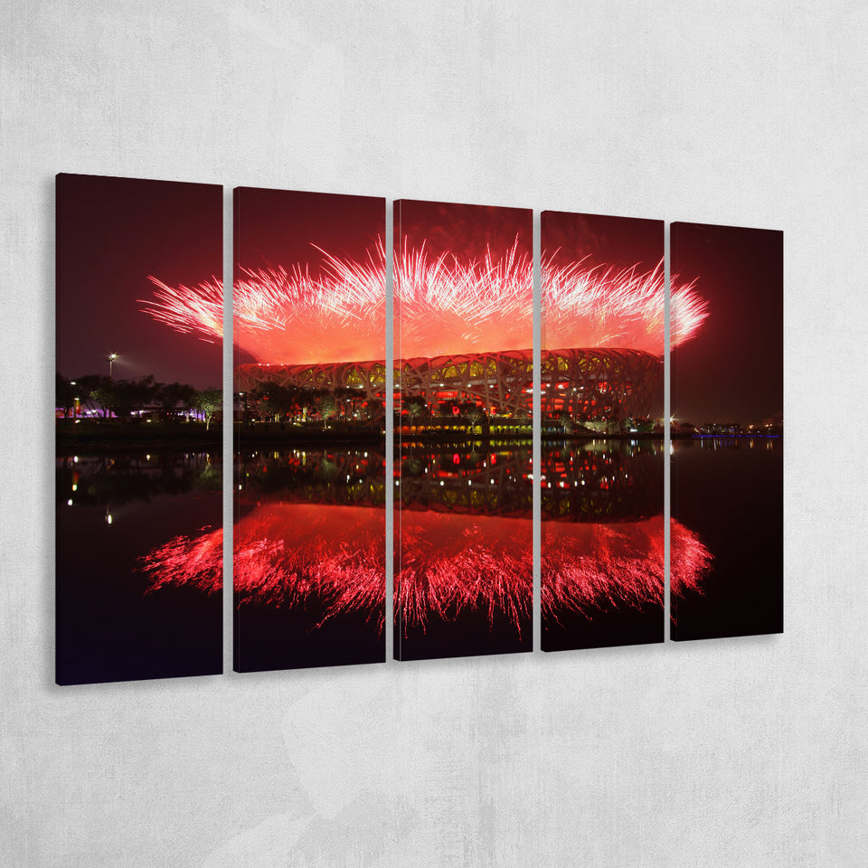 The Birds Nest Stadium, Stadium Canvas, Sport Art, Gift for him, Multi Panels B, Canvas Prints Wall Art Decor