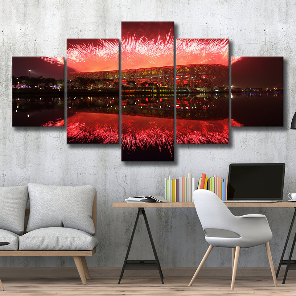 The Birds Nest Stadium, Stadium Canvas, Sport Art, Large Canvas, Multi Panels, Canvas Prints Wall Art Decor