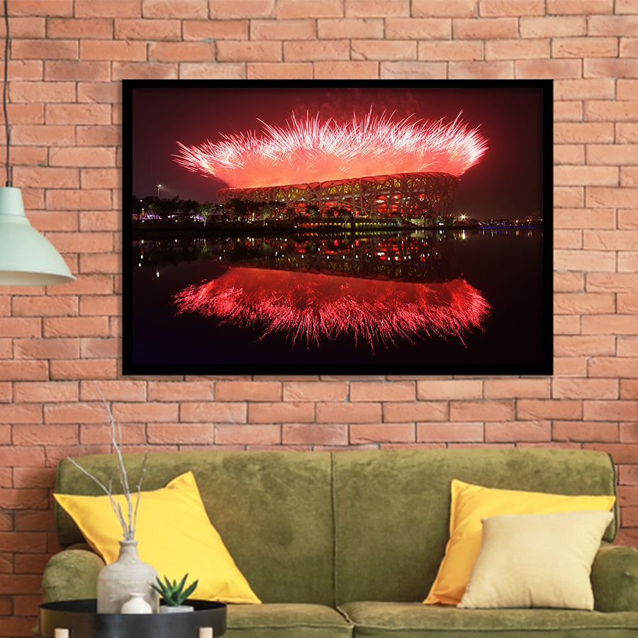 The Birds Nest Stadium, Stadium Canvas, Sport Art, Gift for him, Framed Art Prints Wall Art Decor, Framed Picture