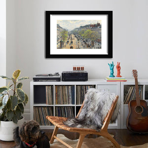 The Boulevard Montmartre. Spring Morning By Camille Pissarro-Canvas art,Art Print,Frame art,Plexiglass cover