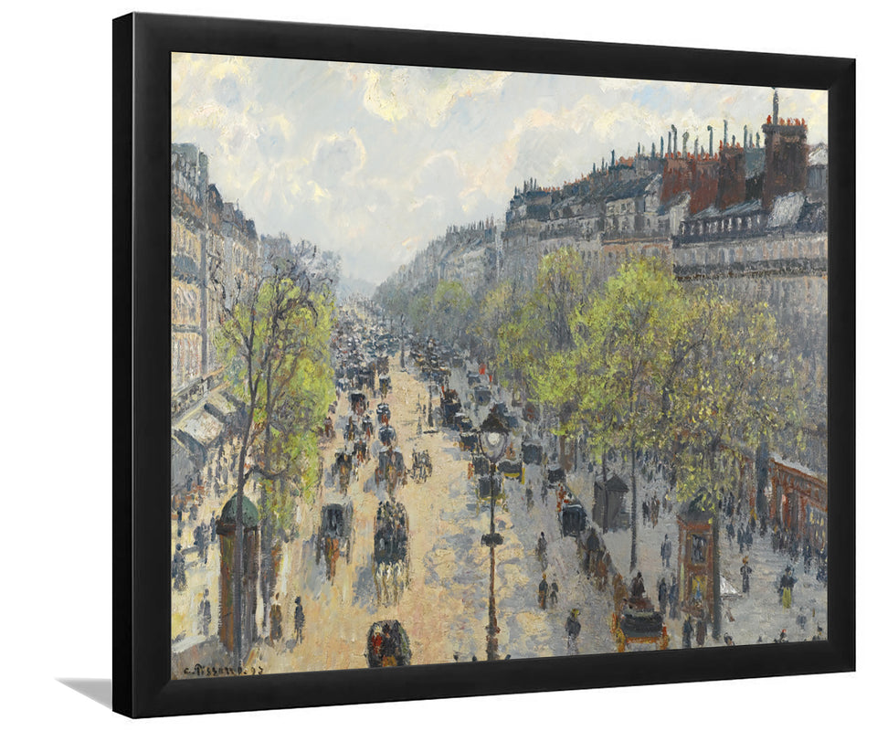 The Boulevard Montmartre. Spring Morning By Camille Pissarro-Art Print,Canvas Art,Frame Art,Plexiglass Cover