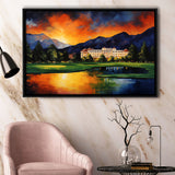 The Broadmoor Golf Club - A Colorado Springs Resort Painting, Framed Canvas Prints Wall Art Decor, Floating Frame