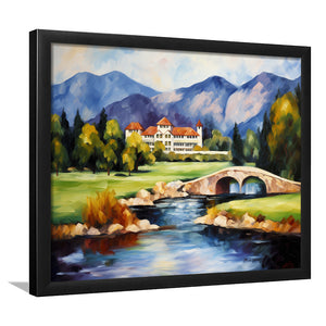 The Broadmoor Golf Club - A Colorado Springs Resort Painting V2 Framed Art Prints Wall Decor, Framed Painting Art
