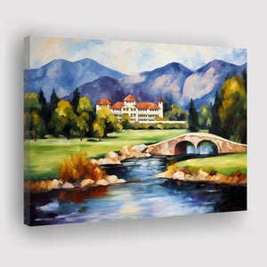 The Broadmoor Golf Club - A Colorado Springs Resort Painting V2 Canvas Prints Wall Art, Painting Art Home Decor