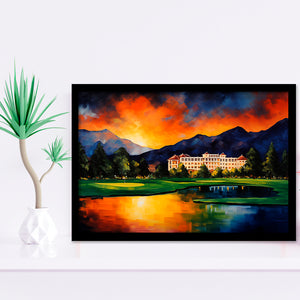 The Broadmoor Golf Club - A Colorado Springs Resort Painting Framed Art Prints Wall Decor, Framed Painting Art