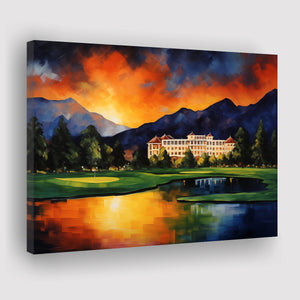 The Broadmoor Golf Club - A Colorado Springs Resort Painting Canvas Prints Wall Art, Painting Art Home Decor