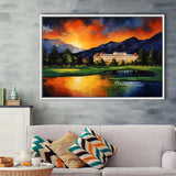 The Broadmoor Golf Club - A Colorado Springs Resort Painting, Framed Canvas Prints Wall Art Decor, Floating Frame