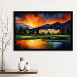 The Broadmoor Golf Club - A Colorado Springs Resort Painting, Framed Canvas Prints Wall Art Decor, Floating Frame