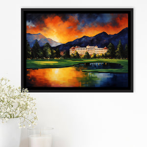 The Broadmoor Golf Club - A Colorado Springs Resort Painting, Framed Canvas Prints Wall Art Decor, Floating Frame