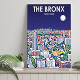 The Bronx New York Art Night Landscape ,City Art Print, Large Canvas, Canvas Print Wall Art Home Decor