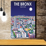 The Bronx New York Art Night Landscape ,City Art Print, Large Canvas, Canvas Print Wall Art Home Decor