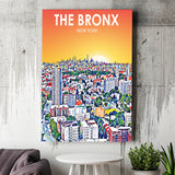The Bronx New York Art Sunset Landscape ,City Art Print, Large Canvas, Canvas Print Wall Art Home Decor