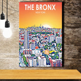 The Bronx New York Art Sunset Landscape ,City Art Print, Large Canvas, Canvas Print Wall Art Home Decor