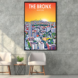 The Bronx New York Art Sunset Landscape, Large Canvas, Framed Canvas Print Wall Art Home Decor, Floating Frame