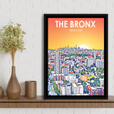 The Bronx New York Art Sunset Landscape, Large Canvas, Framed Canvas Print Wall Art Home Decor, Floating Frame