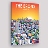 The Bronx New York Art Sunset Landscape ,City Art Print, Large Canvas, Canvas Print Wall Art Home Decor