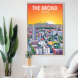 The Bronx New York Art Sunset Landscape, Large Canvas, Framed Canvas Print Wall Art Home Decor, Floating Frame