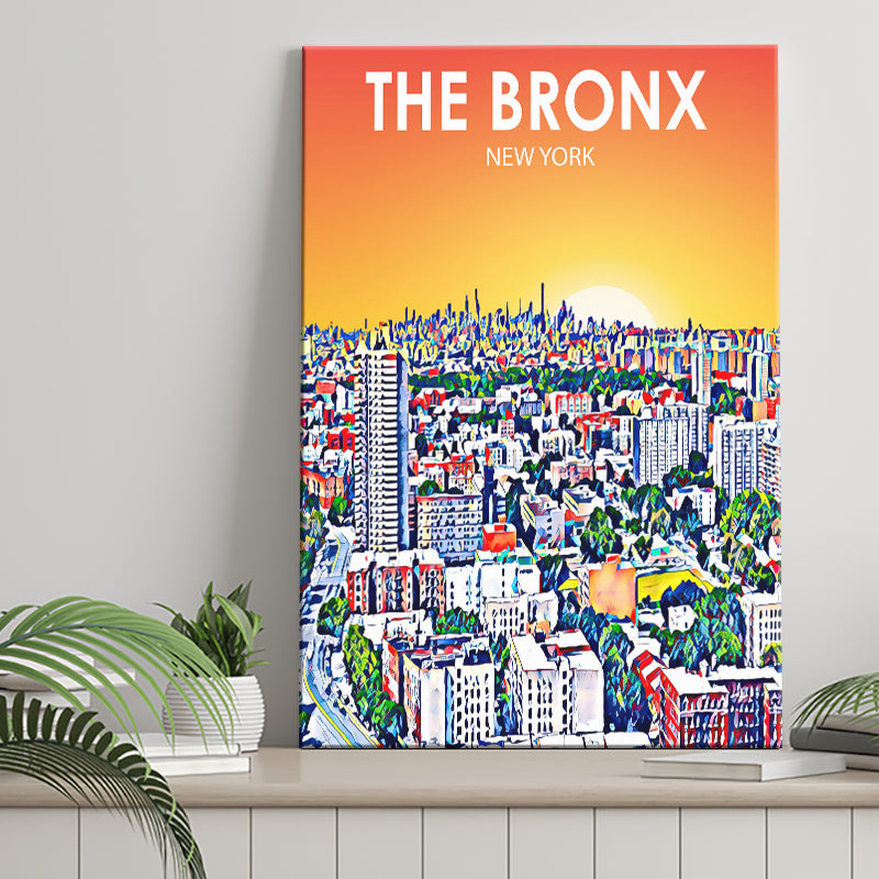 The Bronx New York Art Sunset Landscape ,City Art Print, Large Canvas, Canvas Print Wall Art Home Decor