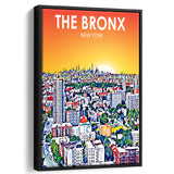 The Bronx New York Art Sunset Landscape, Large Canvas, Framed Canvas Print Wall Art Home Decor, Floating Frame